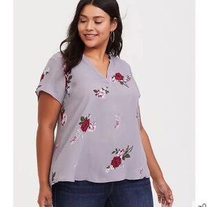 Torrid Floral Georgette Pullover Top Size 4